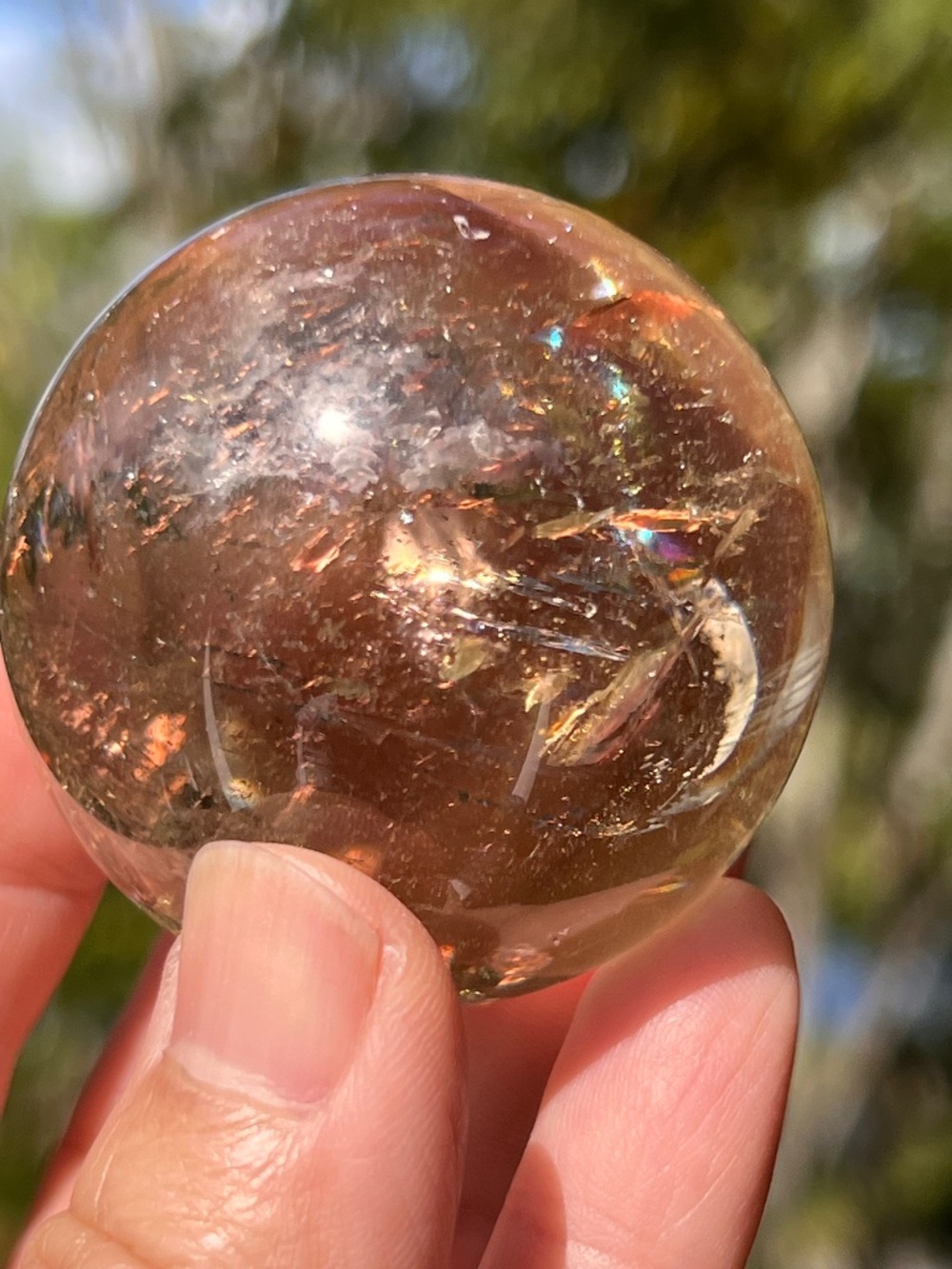 Smoky (10) citrine sphere | crystal